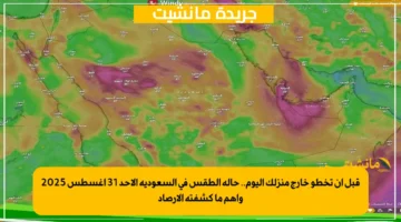 قبل أن تخطو خارج منزلك اليوم.. حالة الطقس في السعودية الأحد 31 أغسطس 2025 وأهم ما كشفته الأرصاد 1